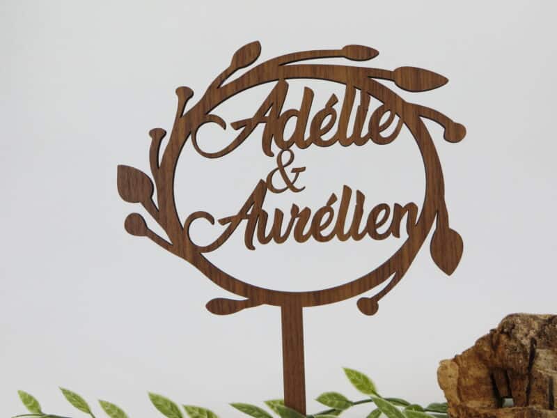 Cake topper en MDF - Autour De Nous Créations