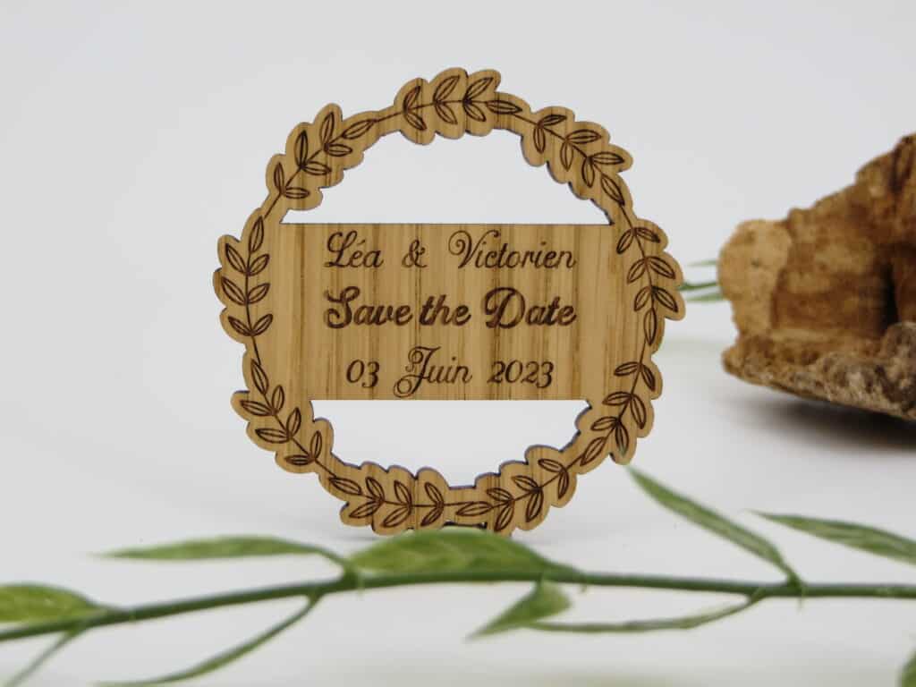 Save the date en bois magnet - Autour De Nous Créations